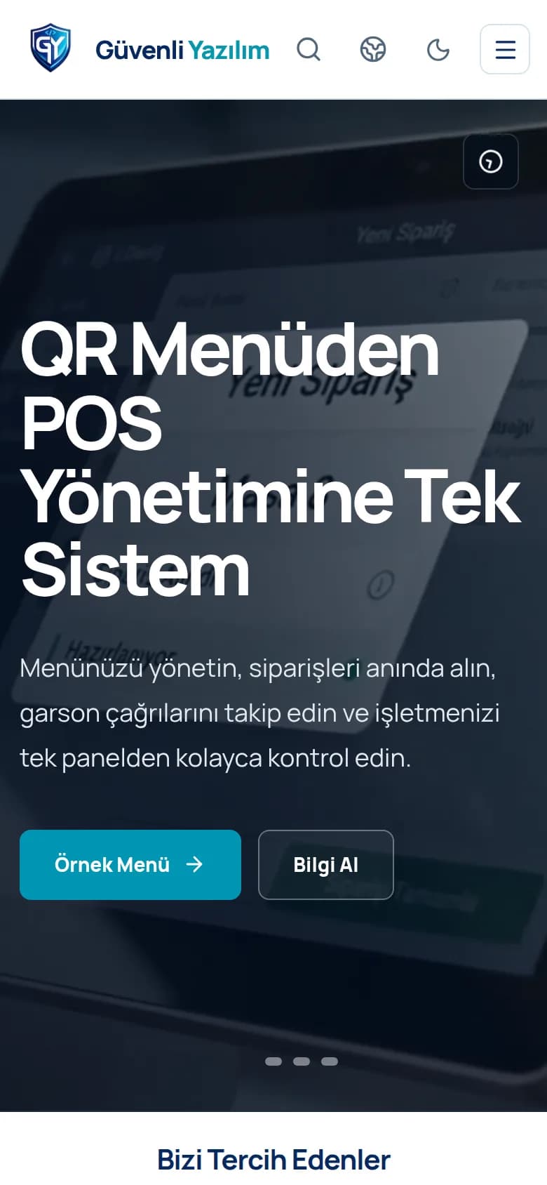 Güvenli Yazılım ana sayfası, mobil