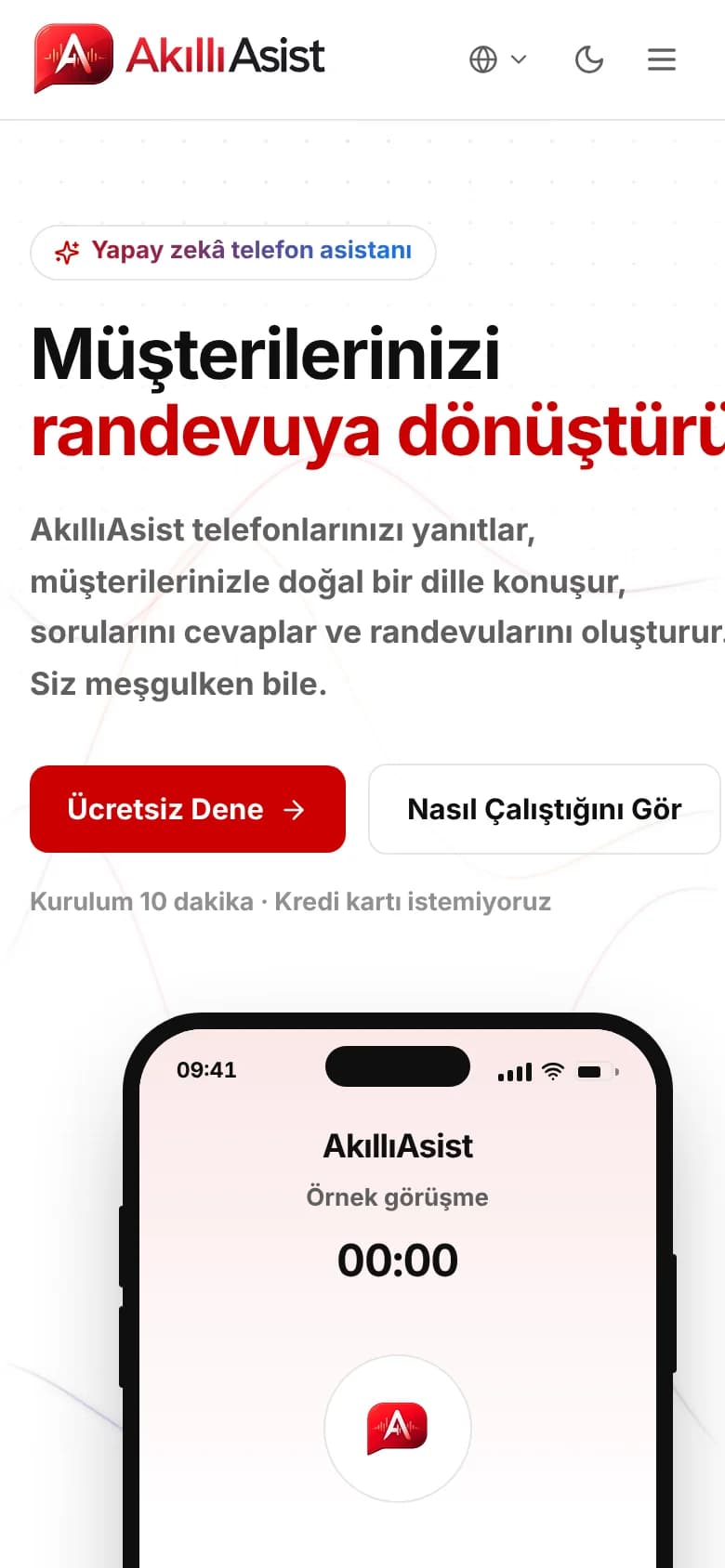 AkıllıAsist mobil görünüm