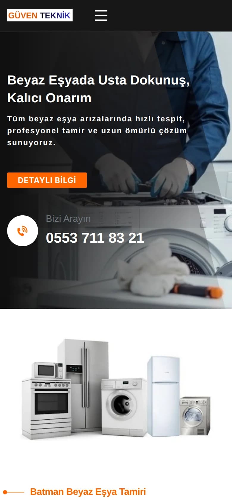 Batman Beyaz Eşya Tamiri mobil görünüm
