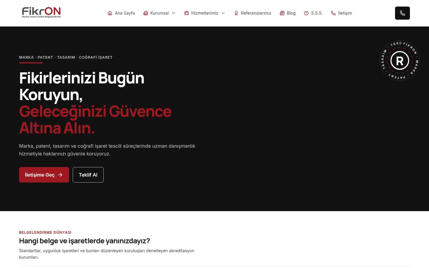 Fikron Marka Patent ana sayfası: Fikirlerinizi bugün koruyun