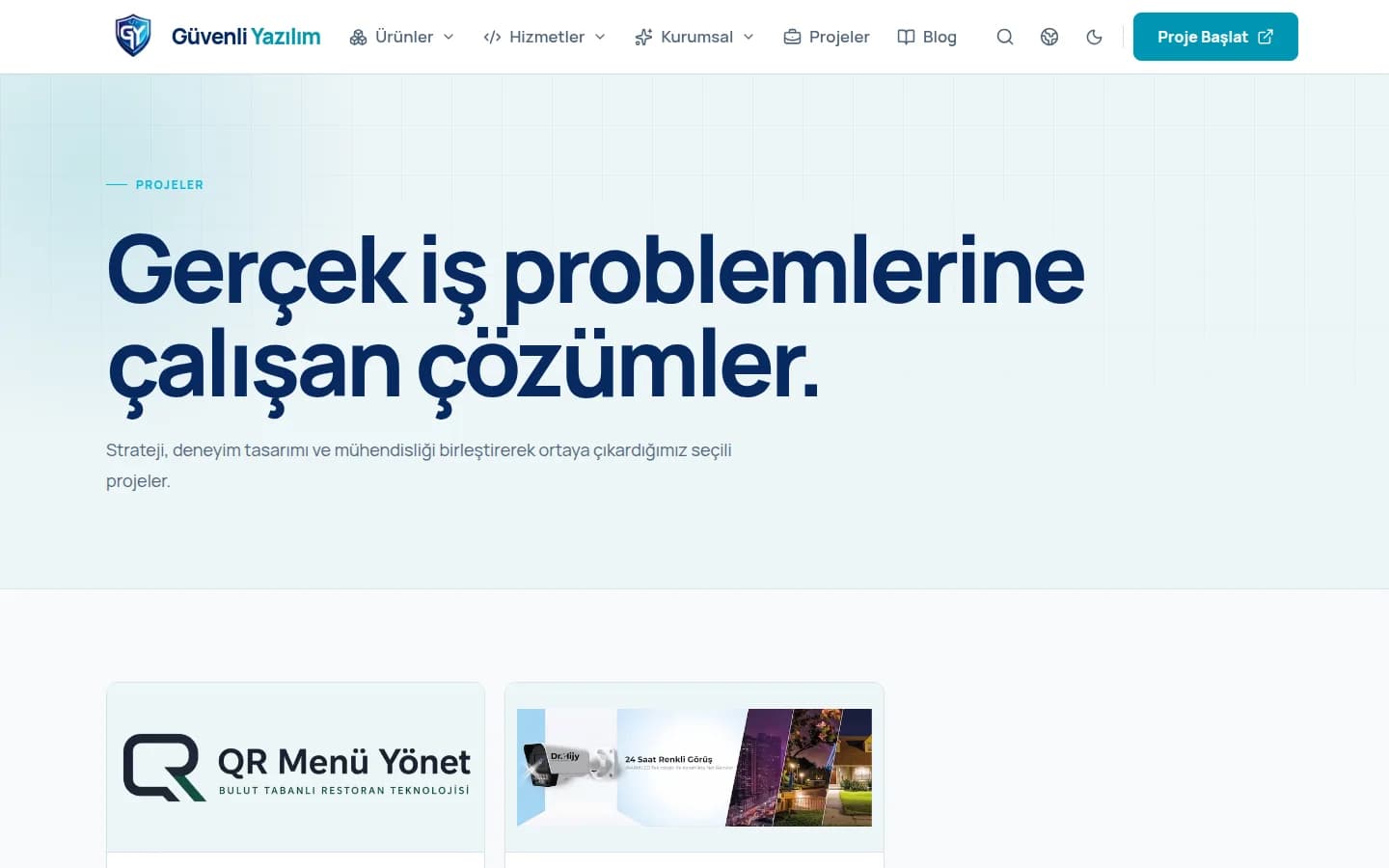 Güvenli Yazılım projeler sayfası